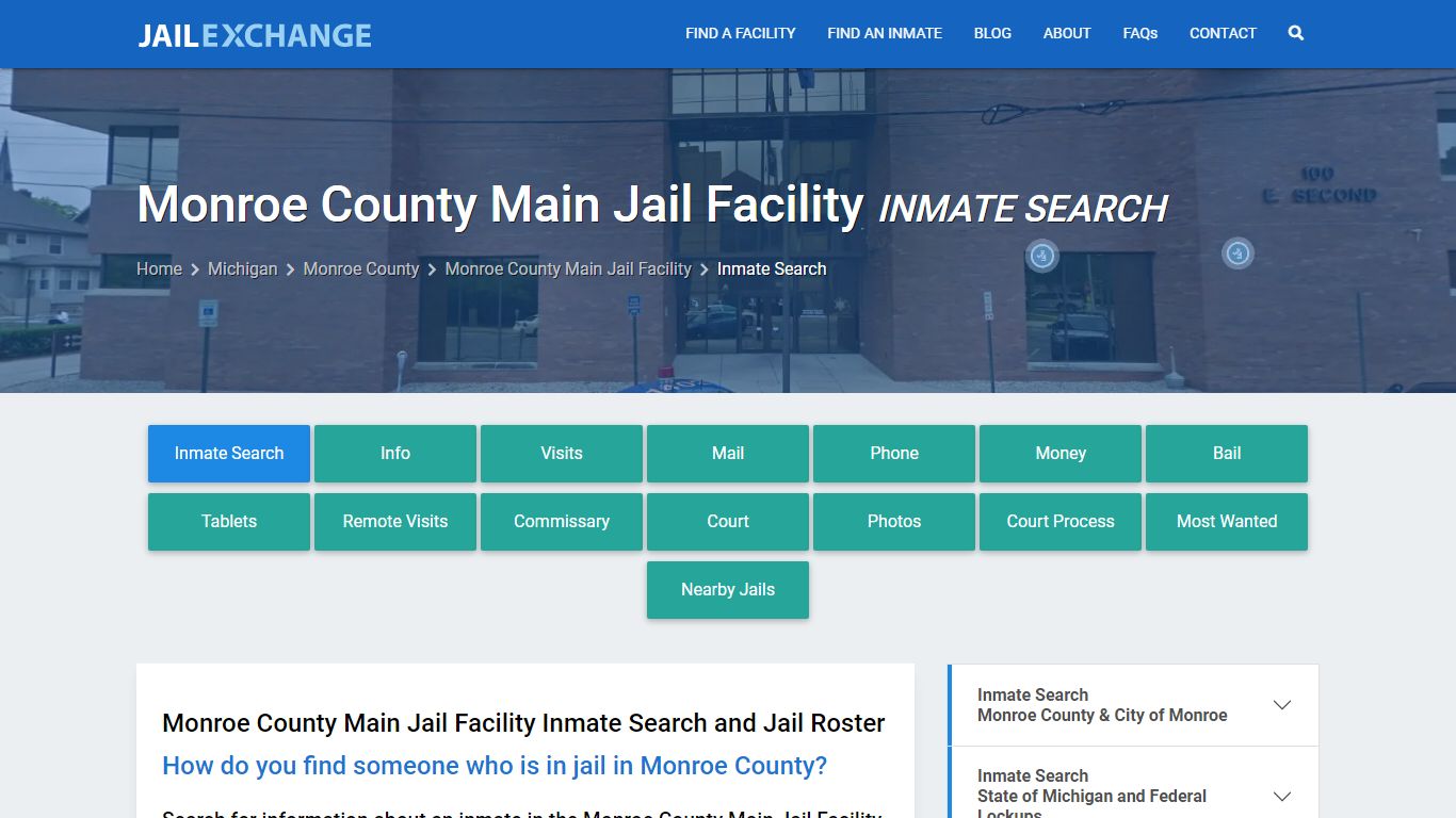 Monroe County Main Jail Facility Inmate Search - Jail Exchange